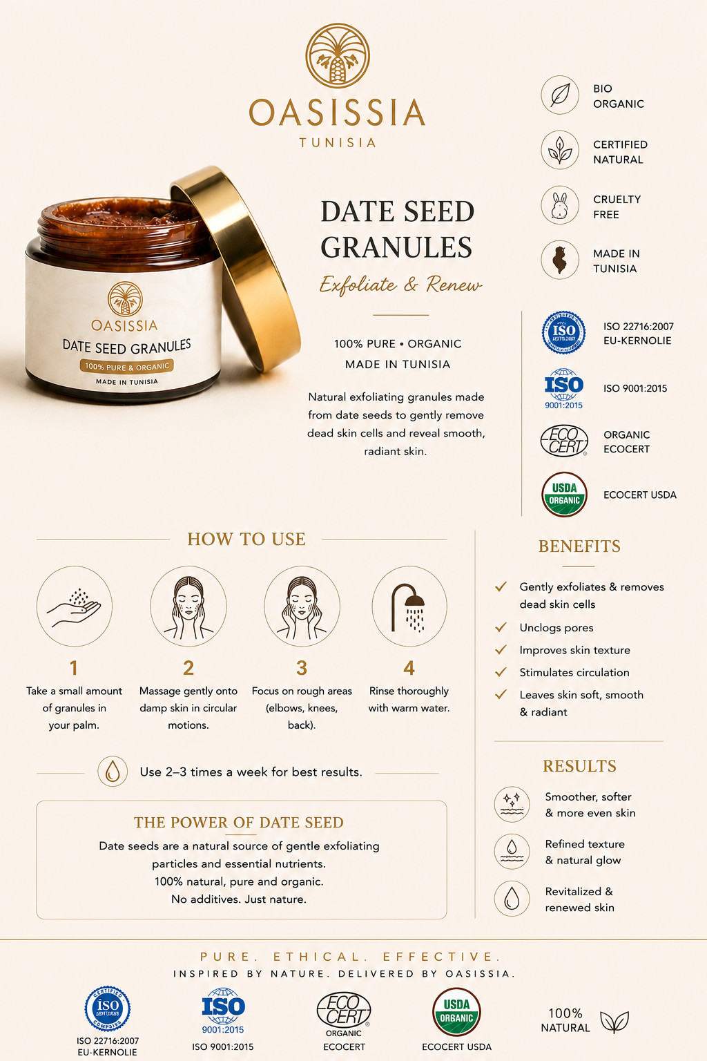 Date Seed Body Scrub – 100% Natural Exfoliant | Oasissia
